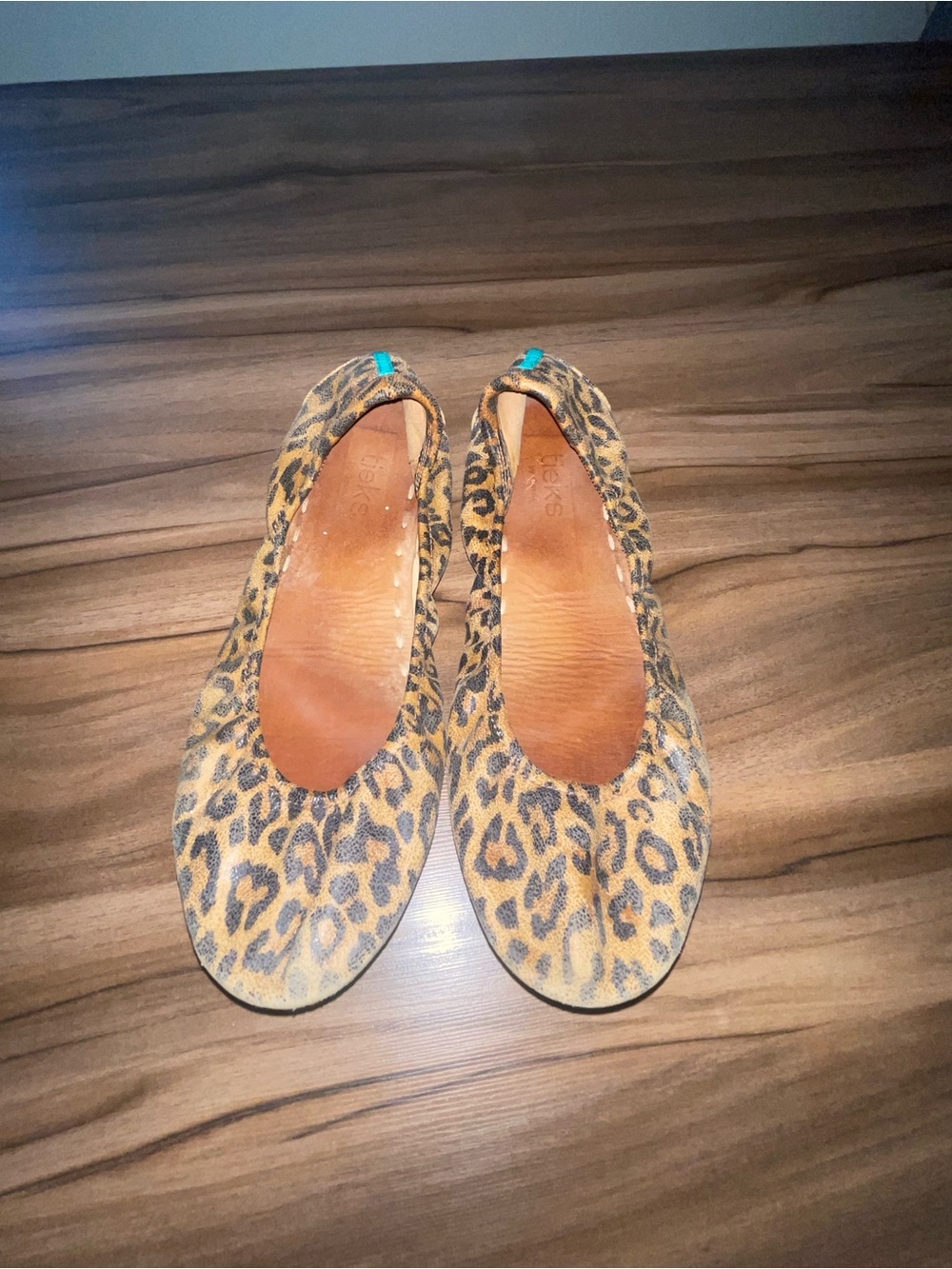 Tieks Leopard Print Ballet Flats - Tan & Black 9